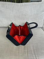 Vitage leren koffer tas donkerblauw, Sieraden, Tassen en Uiterlijk, Koffers, Ophalen of Verzenden, Gebruikt, Minder dan 50 cm
