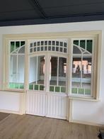 Antieke deuren incl kozijnen met monumentaal glas, Doe-het-zelf en Verbouw, Deuren en Horren, Ophalen, Gebruikt, Binnendeur, Glas