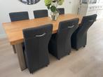 6 nette eetkamerstoelen in antraciet, met wielen igst, Huis en Inrichting, Complete eetkamers, Ophalen, Gebruikt, Modern, 4 tot 6 stoelen