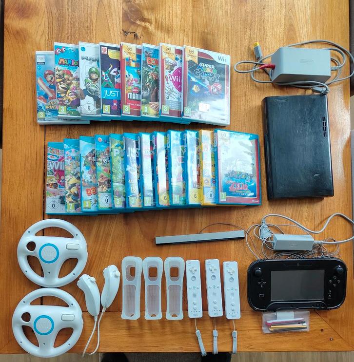 Wii U console - met veel games en extra's - Complete set, Spelcomputers en Games, Spelcomputers | Nintendo Wii U, Gebruikt, Met 3 controllers of meer