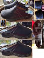 Smålands Clogs- nieuwe leren klompen maat 44, Klompen, Smålands, Zwart, Nieuw