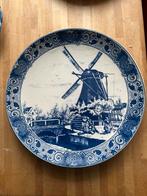 Delfts Blauw wandbord (diameter 34cm) met molen. Chemkefa., Antiek en Kunst, Antiek | Wandborden en Tegels, Ophalen