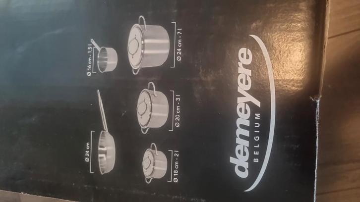 Demeyere Resto 3 Pannenset - 4-delig  - Nieuw in doos, Huis en Inrichting, Keuken | Potten en Pannen, Nieuw, Pannenset, Rvs, Inductieplaat