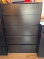 Ikea Kullen ladekast zwart met 5 lades, Ophalen, Gebruikt, 25 tot 50 cm, Minder dan 100 cm