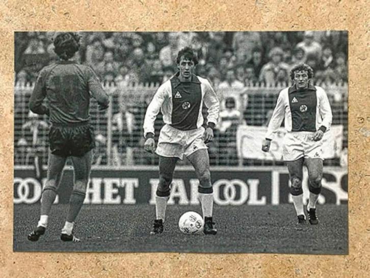 Org z/w foto 20x30 cm Johan Cruijff-Wim Jansen Ajax 6-12-'81, Verzamelen, Sportartikelen en Voetbal, Nieuw, Poster, Plaatje of Sticker