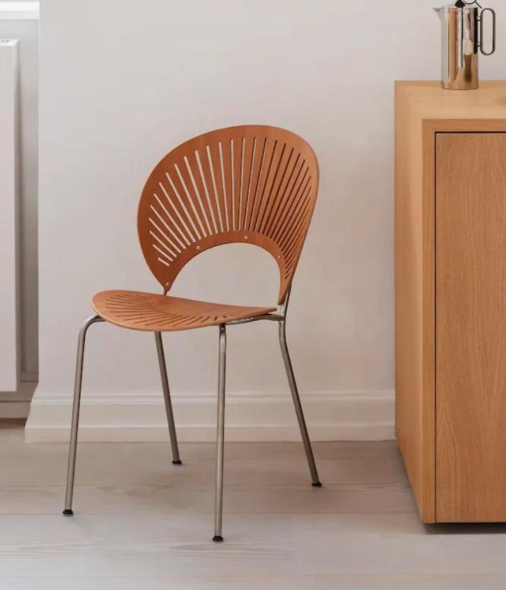 Vintage Trinidad stoel – Nanna Ditzel – Fredericia 3298, Huis en Inrichting, Stoelen, Eén, Hout, Metaal, Bruin, Ophalen