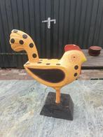 Guatamalaans vintage folk art haan vogel geel, Ophalen of Verzenden