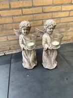 Twee engelen kaarsen houders (Stoer/Sober wonen), Overige materialen, Ophalen of Verzenden, Zo goed als nieuw, 25 tot 50 cm