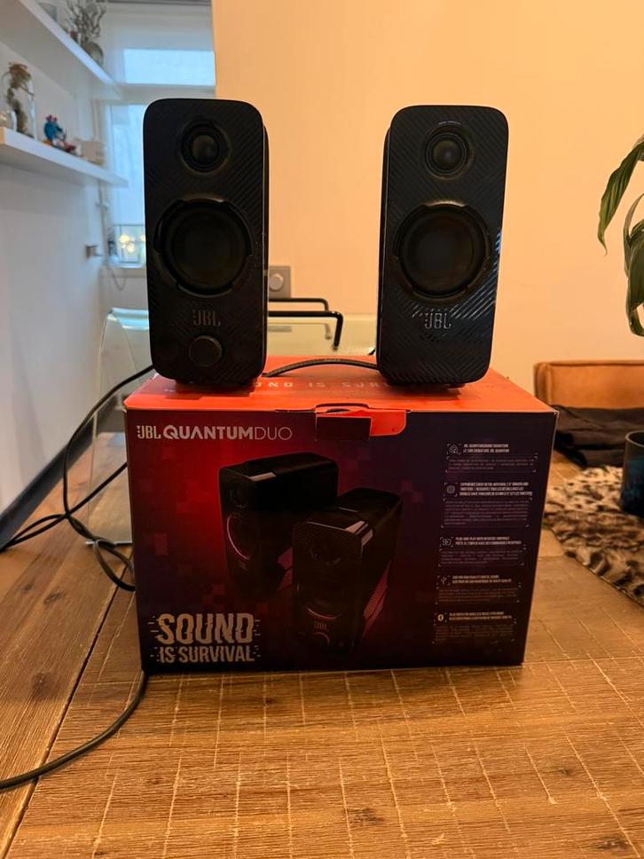 JBL Quantum Duo gaming speakers, Computers en Software, Pc speakers, Zo goed als nieuw, Ophalen