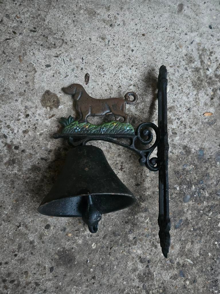 Vintage Bel met Teckel Decoratie, Ophalen, Gebruikt, Bedraad