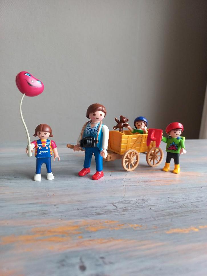 Playmobil - Moeder met Bolderkar en Kinderen, Kinderen en Baby's, Speelgoed | Playmobil, Zo goed als nieuw, Complete set, Ophalen of Verzenden