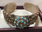 Bewerkte armband met blauwe steentjes, Sieraden, Tassen en Uiterlijk, Verzenden, Armband