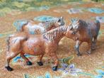 Drie paarden mooi oud antiek speelgoed uit Engeland van tin.