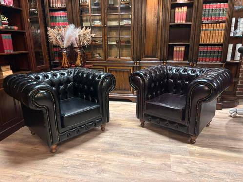 Chesterfiled fauteuil set 2 stuks, Huis en Inrichting, Fauteuils, Zo goed als nieuw, Overige materialen, Ophalen