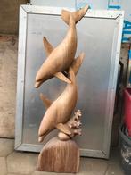 Houten Dolfijnen Beeld, Ophalen of Verzenden