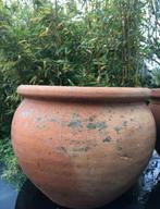 Oude bol antiek terracotta 28cm groot kwaliteit bloempotten, Tuin en Terras, Bloempotten, 25 tot 40 cm, Terracotta, Tuin, Rond