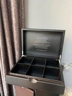 MAT ZWART ZWARE KWALITEIT HOUTEN THEEKIST THEEDOOS THEE KIST, Ophalen of Verzenden, Gebruikt, 50 tot 100 cm, Minder dan 50 cm