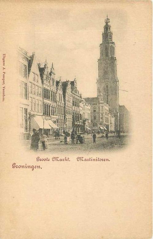 (300-100-025) Groningen Groote Markt Martinitoren, Verzamelen, Ansichtkaarten | Nederland, Groningen, Verzenden