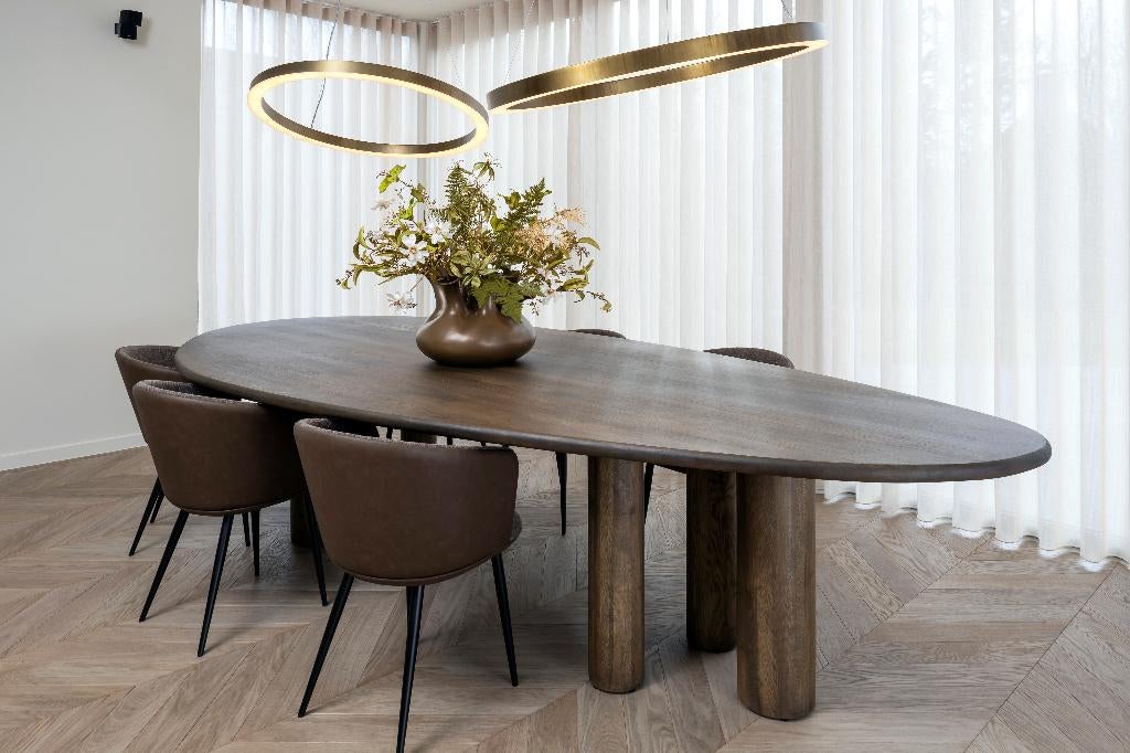 Eiken eettafel / vergadertafel / kantoortafel 350x160cm -50%, Huis en Inrichting, Tafels | Eettafels, Zo goed als nieuw, 100 tot 150 cm