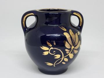 Vintage siervaasje donkerblauw/goud beschikbaar voor biedingen