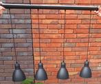 Industriële zwarte hanglamp met 4 lichtpunten Ehv, geldrop, Ophalen, Zo goed als nieuw, 75 cm of meer