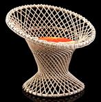 Rotan stoel Rohe vintage jaren 50 60 70 design midcentury, Riet of Rotan, Gebruikt, Vintage mid century retro design sixties 60s