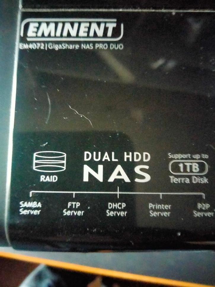 Eminent NAS geschikt voor 2x 1TB schijven, Computers en Software, NAS, Gebruikt, Ophalen
