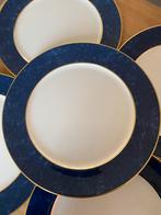 6x dinerbord Minton-Azure porselein wit blauw goud, gaaf, Ophalen of Verzenden