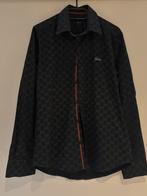 Gucci overhemd met logo print maat L, Zwart, Ophalen of Verzenden, Zo goed als nieuw, Halswijdte 41/42 (L)