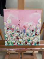 Schilderij 30x30 bloemen, Antiek en Kunst, Ophalen of Verzenden