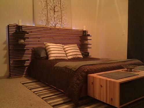 Hoofdbord Mandal, Huis en Inrichting, Slaapkamer | Bedden, Zo goed als nieuw, Tweepersoons, 160 cm, 200 cm, Zwart, Ophalen