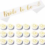 Bride to Be en I Do crew set 19-delig voor 15,95!, Wit, Nieuw, Struikheide 64,3069lj rotterdam, Ophalen of Verzenden
