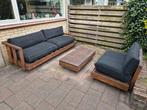 Heerlijke loungeset incl. kussens, Ophalen, Gebruikt, Hardhout, 6 zitplaatsen