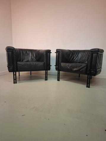 Vintage design fauteuil italian clubfauteuil leren stoel  beschikbaar voor biedingen