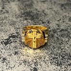 21k gouden ring met kruis prachtig model