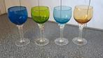 Set van 4 vintage gekleurde wijnglazen, Ophalen of Verzenden