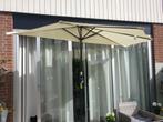 Balkon parasol creme met verlichting, Tuin en Terras, Zweefparasol, Zo goed als nieuw, Ophalen, Verstelbaar