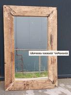 Stoere oud eiken spiegel - oude wagonplanken/sloophout 76x50, Ophalen, Minder dan 50 cm, Nieuw, Minder dan 100 cm