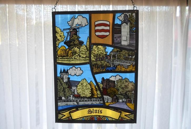 Glas in Lood Sluis, Antiek en Kunst, Antiek | Glas en Kristal, Ophalen of Verzenden