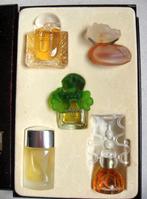 Parfum collection Prestige, vijf miniaturen in luxe doos, Verzamelen, Ophalen of Verzenden, Zo goed als nieuw, Miniatuur, Gevuld