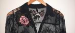 Zwart kanten blouse mt S, Maat 38/40 (M), Ophalen of Verzenden, Zo goed als nieuw, Zwart