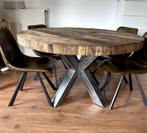 Eettafel, Huis en Inrichting, Tafels | Eettafels, Ophalen, 100 tot 150 cm, Rond, Zo goed als nieuw