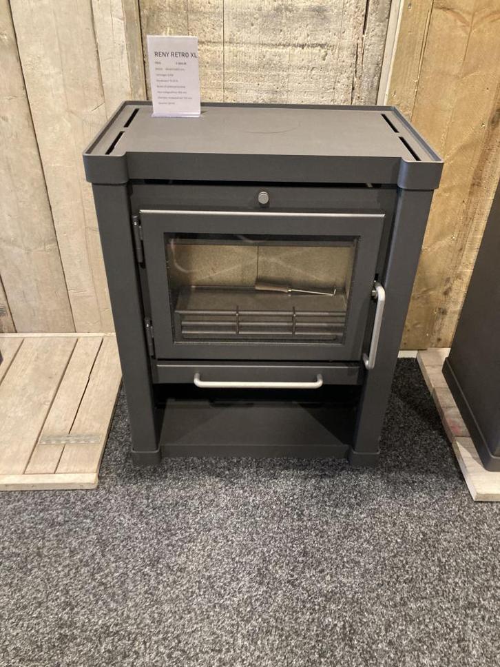 Reny Retro XL Antraciet, Huis en Inrichting, Kachels, Nieuw, Vrijstaand, Houtkachel, Hout
