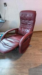 Luxe Hukla Relaxfauteuil - Leer, Electrisch, Ophalen, 75 tot 100 cm, Zo goed als nieuw, Metaal