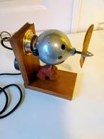 ANTIEKE BOL VENTILATOR IN HOUDER 220 VOLT E27, Ophalen of Verzenden