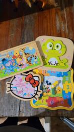 Houten Kinderpuzzels - Set van 4, 2 tot 4 jaar, Gebruikt, Ophalen of Verzenden, Van hout