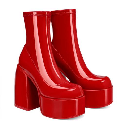 Rode enkellaarsjes met blokhak dames vrouwen lage laarzen, Kleding | Dames, Schoenen, Nieuw, Lage of Enkellaarzen, Rood, Verzenden