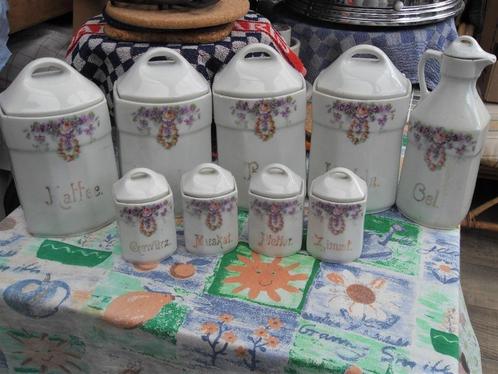 keukenpotten/ voorraadpot porselein/ kruidenpotjes, Antiek en Kunst, Antiek | Keukenbenodigdheden, Ophalen of Verzenden