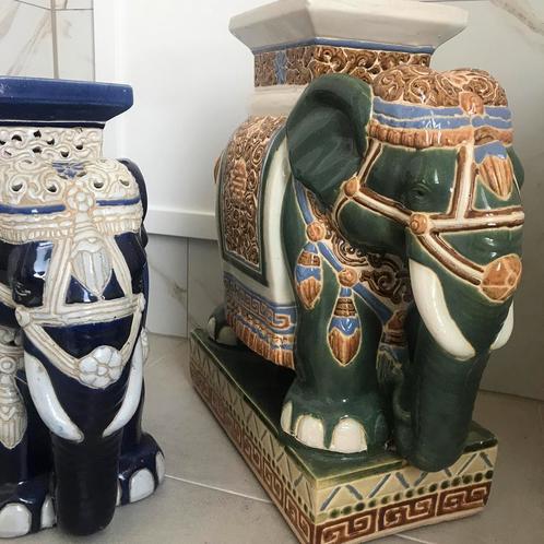 Vintage jaren ‘70 Groene Oosters olifant plantentafel XL, Antiek en Kunst, Antiek | Keramiek en Aardewerk, Ophalen