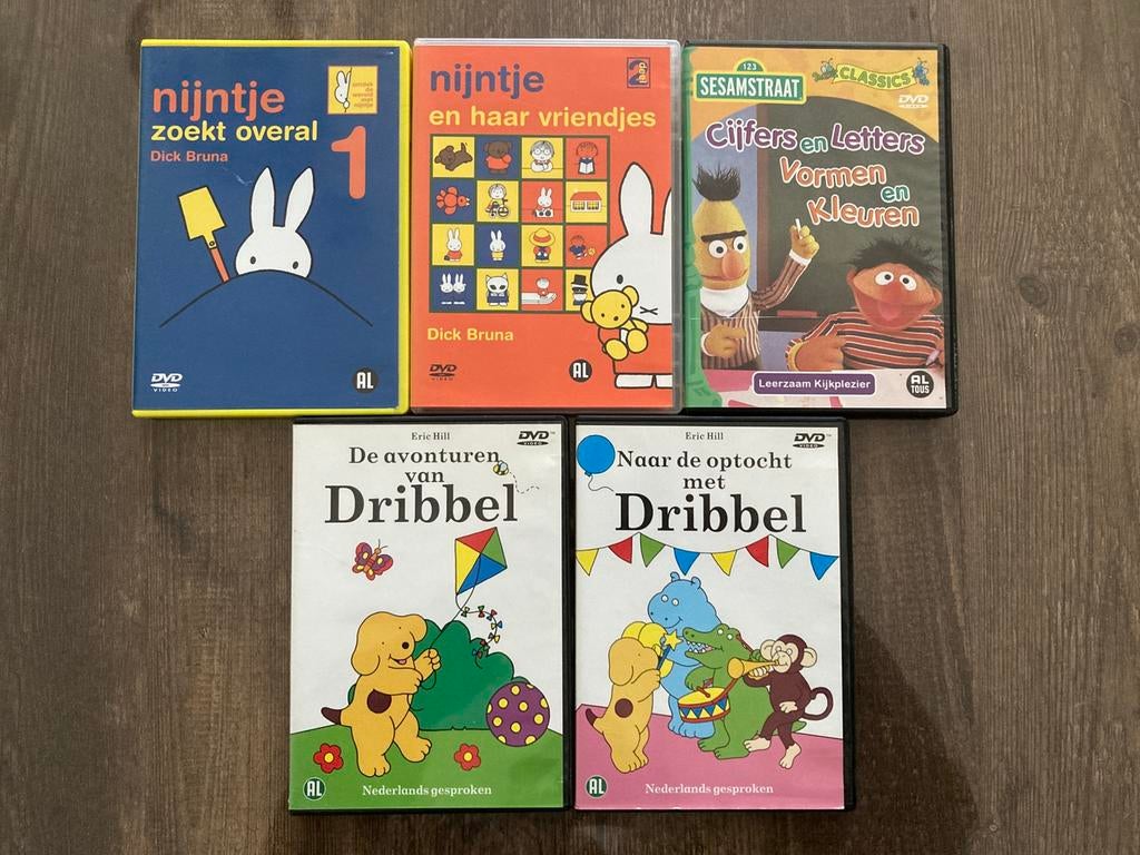 Dvd’s Nijntje, Dribbel en Sesamstraat, Gebruikt, Alle leeftijden, Ophalen of Verzenden, Dieren